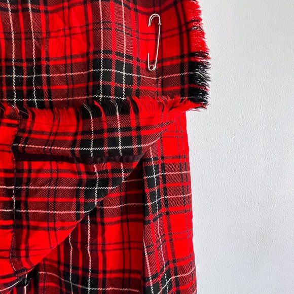 Vintage Highland Queen Wemyss Tartan Wool Kilt Scottish Traditional Skirt Sz 12 - Picture 6 of 9